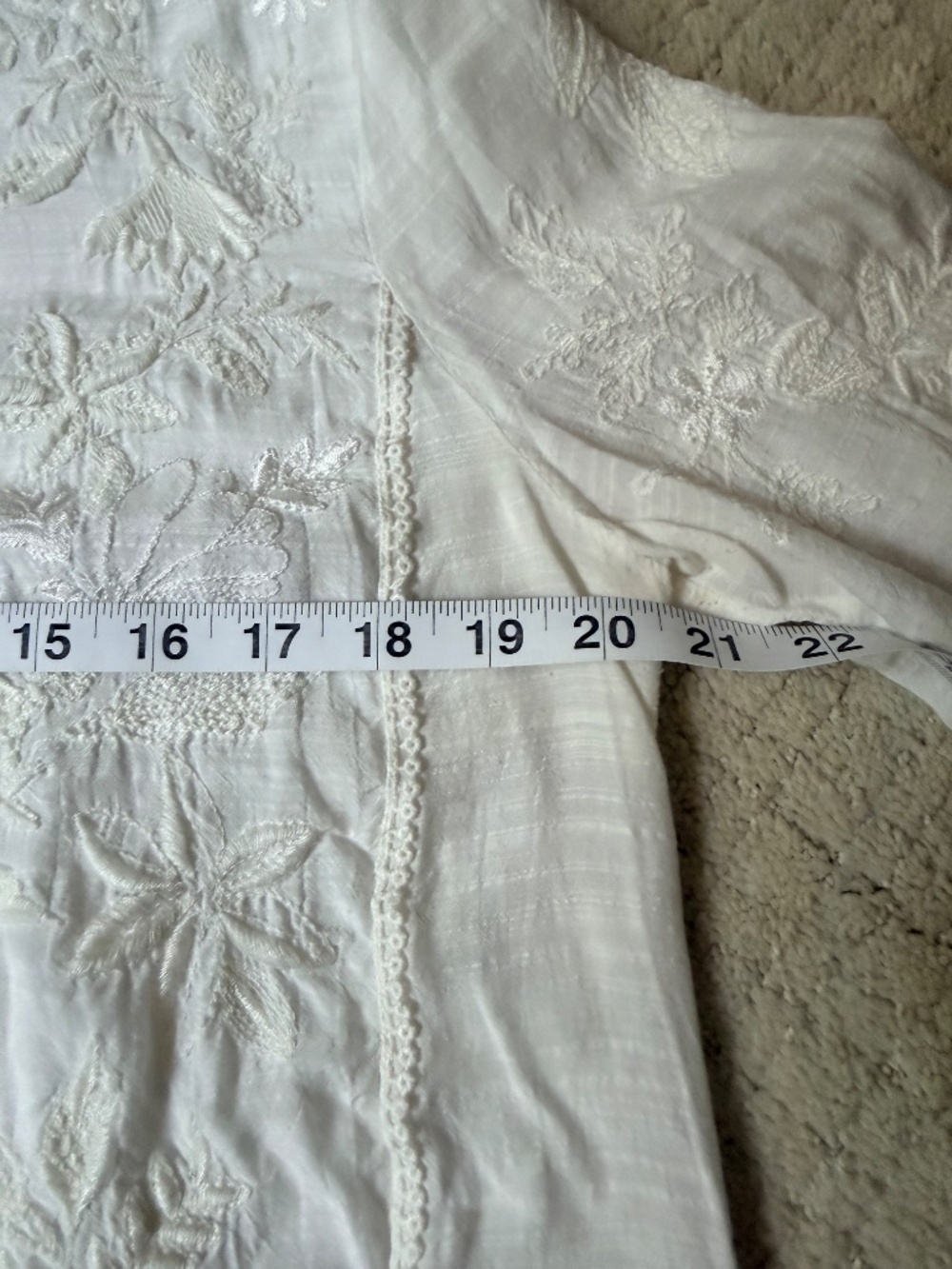 Zara White Embroidered Lace Boho Large Boho Romantic Cottagecore Festival Top - Picture 3 of 5